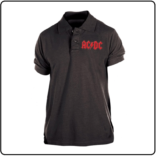 AC/DC - Black Logo Polo Tee