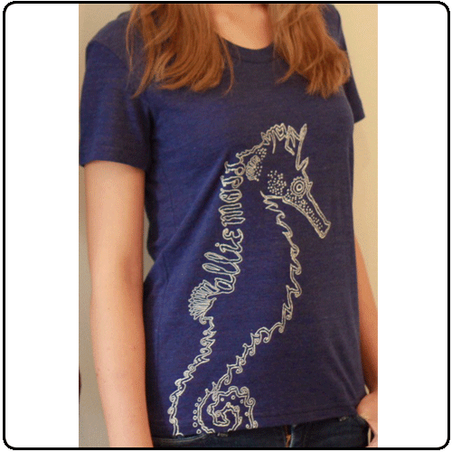 Allie Moss - Seahorse - Girls (Heathered Indigo)