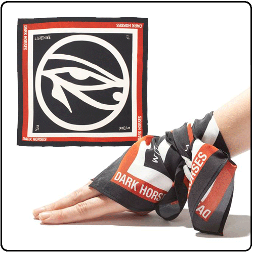 Dark Horses - Silk Scarf (Black background)