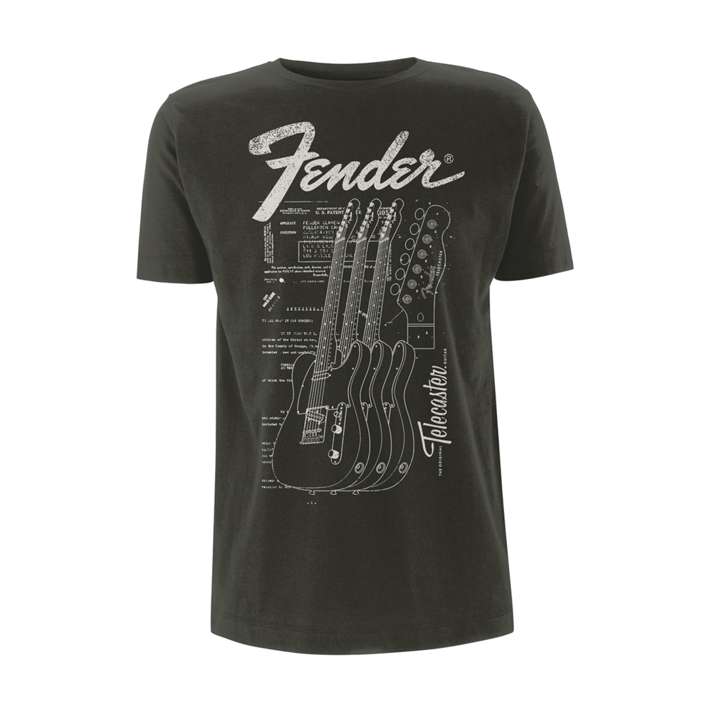 M Genuine Fender Original Tele/Telecaster Guitar Men's T-Shirt MEDIUM GREEN 