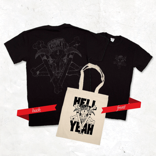 Front Magazine - Black pentagram T-Shirt And Hell Yeah Tote Bag