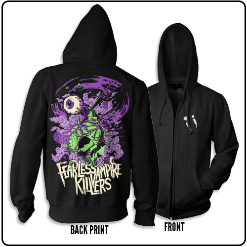 Fearless Vampire Killers - Heli-Skull (Black - Zipped Hoodie) *NEW ITEM*