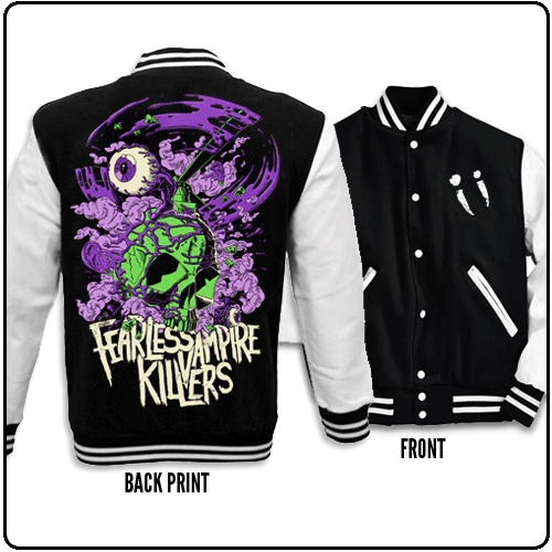 Fearless Vampire Killers - Heli-Skull (Black - Varsity Jacket) *NEW ITEM*