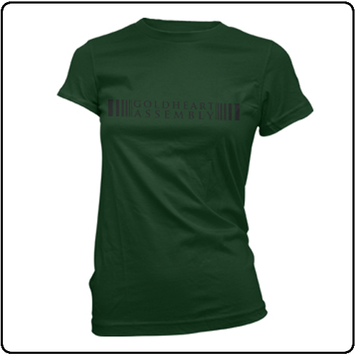 Goldheart Assembly - Barcode Womens Bottle Green tee