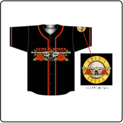 Guns N Roses - Roses and Pistols Baseball Jersey