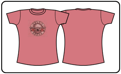 Guns N Roses - Bullet Logo Duo Tone (Girls Ringer)