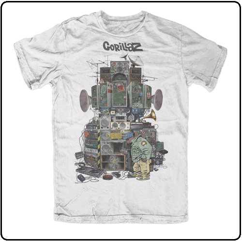 Gorillaz - Boomboxes - White Slim Fit