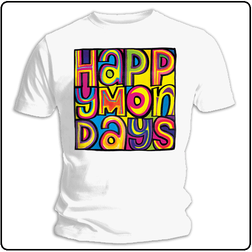 Happy Mondays - Square Logo (White)