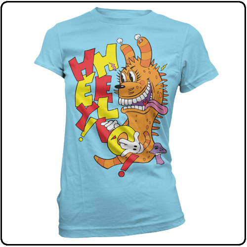 Hey! Hello! - Orange Creature Light Blue