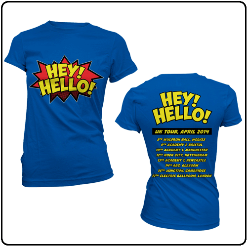 Hey! Hello! - Cartoon Logo / Tour - Girls Royal Tee
