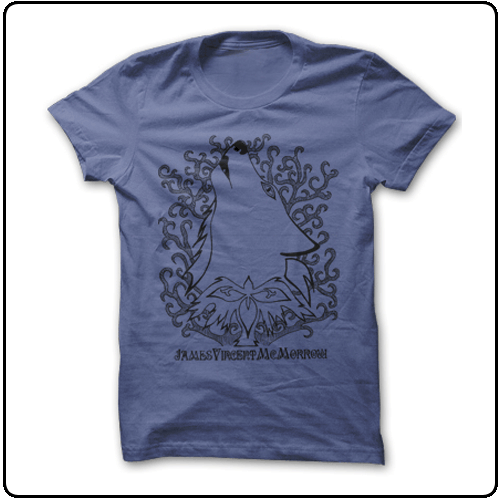 James McMorrow - Wolf Design-Denim Blue, Black Print