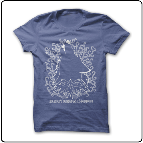James McMorrow - Wolf Design-Denim Blue, White Print