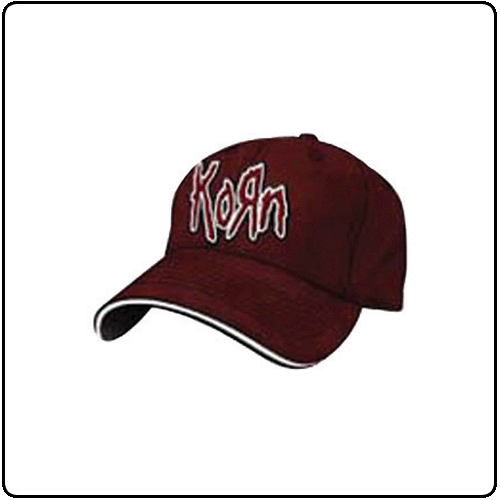 Korn - Applique Maroon S/M Flex Cap