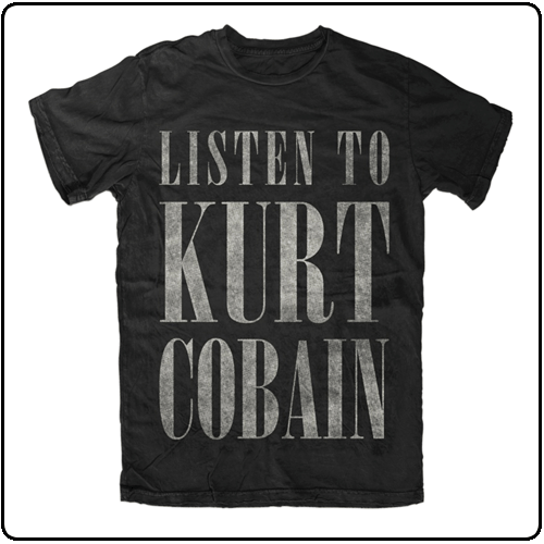 Kurt Cobain - Listen To Kurt Cobain - Black Slim Fit