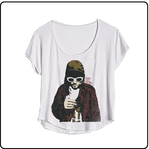 Kurt Cobain - White Kurt Smoking Dolman Jrs Tee