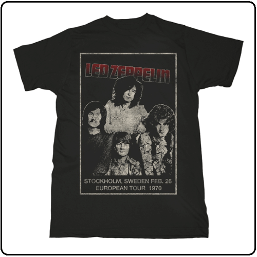 Led Zeppelin - Stockholm - Black SLIM FIT (Size XXL Only)