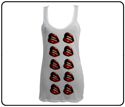 Leona Lewis - Lips Design White Tunic SALE PRICE