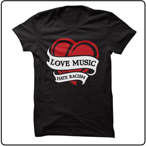 Love Music Hate Racism Ireland - Heart (Black)