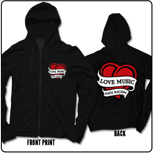 Love Music Hate Racism Ireland - Heart (Zipped)