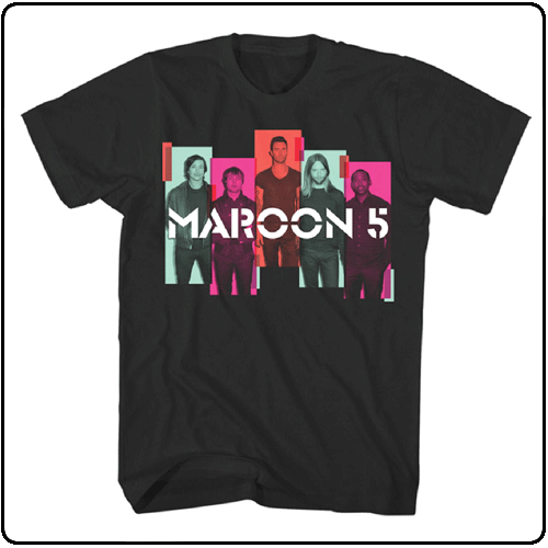 Maroon Five - black Photo Blocks Mens Slim Fit Tee (XXL Only)