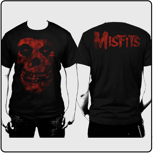 Misfits - Red Distressed Skull