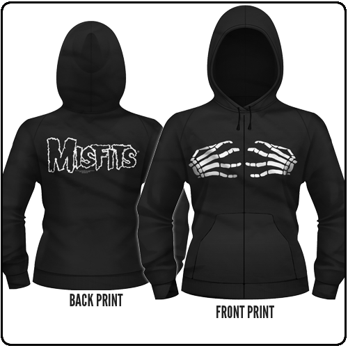 Misfits - Hands - Girls Zipped Hoodie