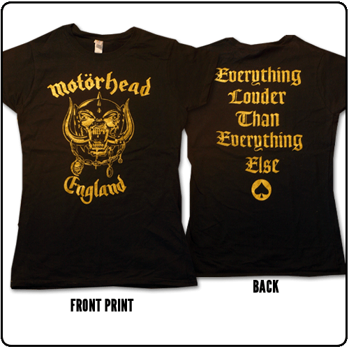 Motorhead - England Gold on Black - Skinny (Girls)
