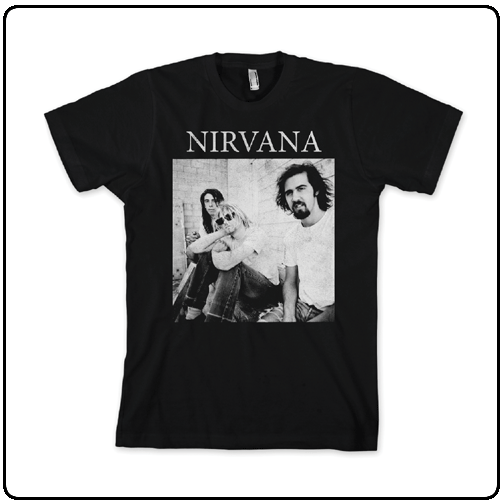 Nirvana - Black B & W Sitting Photo