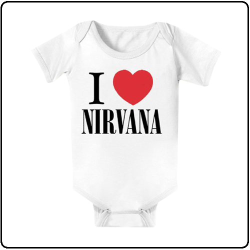 Nirvana - White I Love Nirvana Onesie