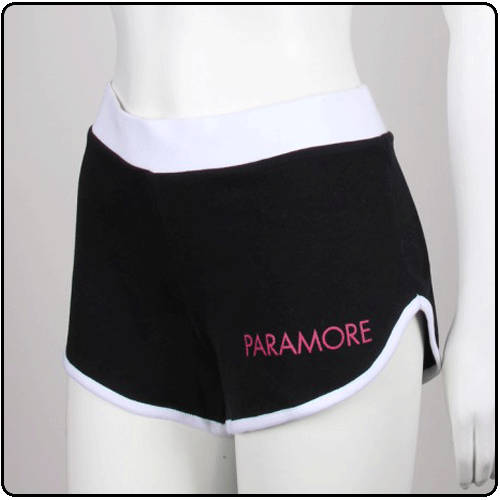 Paramore - Black And White Booty Shorts (Girls)