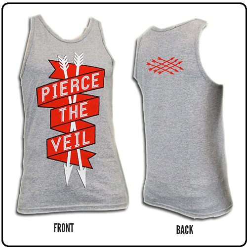 Pierce The Veil - Arrows Heather Grey Tank Top