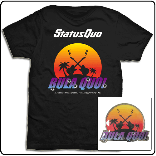 Status Quo - Bula Quo Tee & Pin Badge