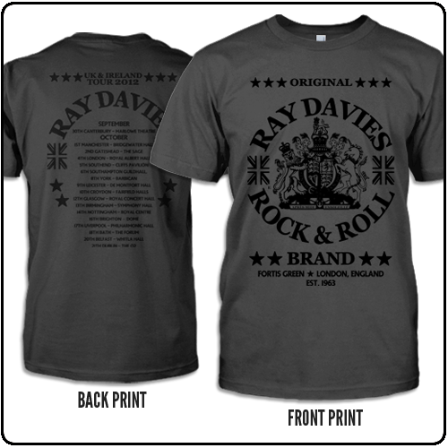 Ray Davies - Rock & Roll Brand 2012 Tour Shirt