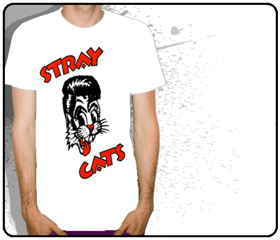Stray Cats - 2-Line Logo White