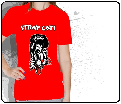 Stray Cats - 1-Line Logo (Red) (Girls)