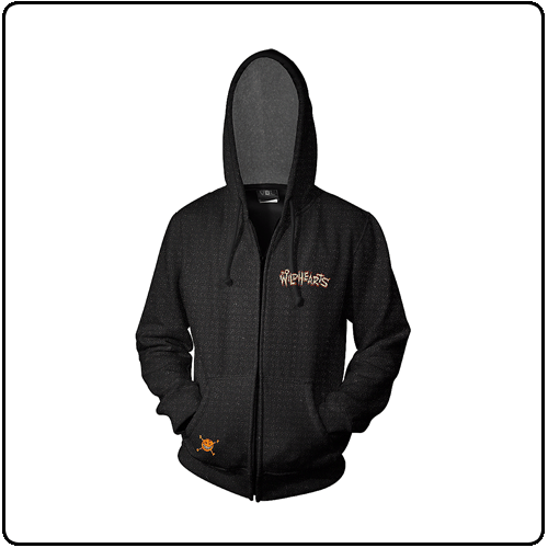 The Wildhearts - Logo / Smiley - Embroidered Thermal Zip Hood