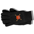 The Wildhearts : Smiley Bones - Black - Embroidered Knitted Gloves