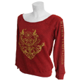 Gold Baroque - Dark Red Girls Off Shoulder (Sweatshirt)