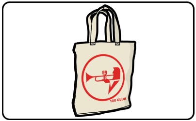 The 100 Club - Big Circle Light Tote (White)