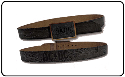AC/DC - Black Leather With Inlay Buckle
