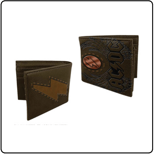 AC/DC - Brown Embossed Weather Bifold Wallet