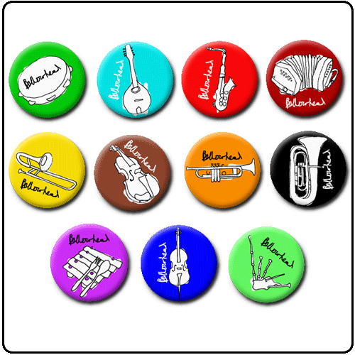Bellowhead - Instruments (11 Badge Set)