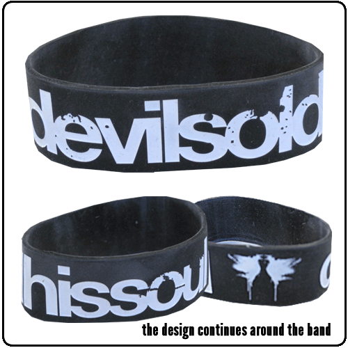 Devil Sold His Soul - Black Silicon Wristband