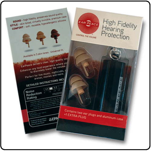 Ear Peace - Black Case Tan Ear Plug