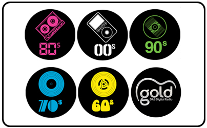 Gold Radio - Badge Set