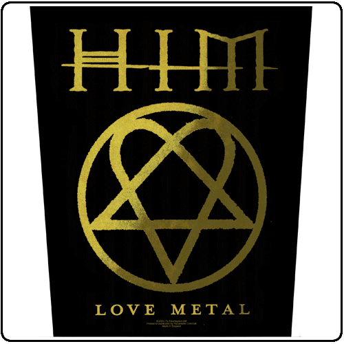 HIM - Gold Heartagram Back patch