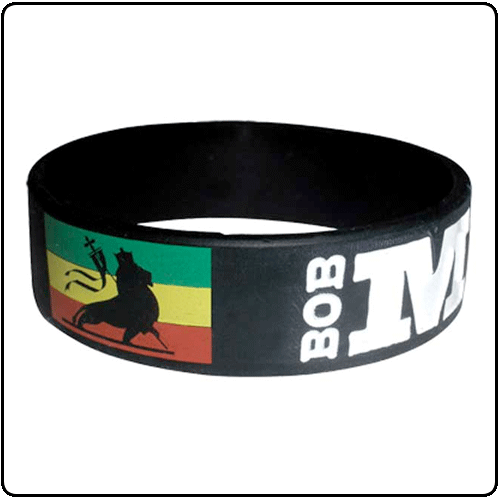 Bob Marley - Rasta Stripes Silicone Wristband