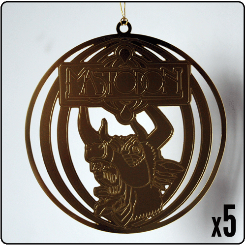 Mastodon - Set of 5 Christmas Tree Ornaments