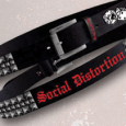 Social Distortion : Black Studded Belt With Emb Printing