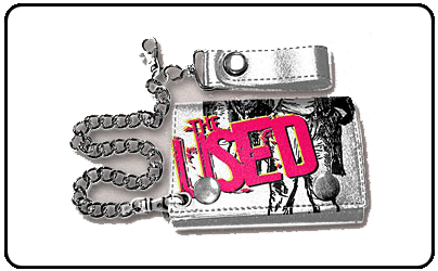 The Used - White With Pink Logo Chain Wallet